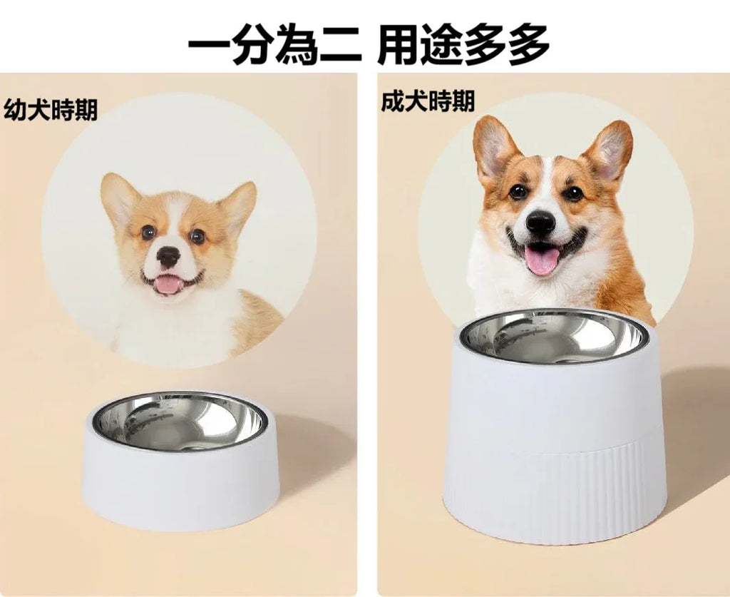 莎麗寵物夢之家-廠家直供出口不銹鋼高腳寵物碗 - 加高護頸設計 防黑下巴 可分離組合碗 貓狗通用 - Sally Pet Dream House