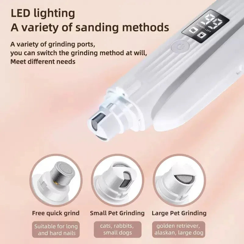莎麗寵物夢之家-跨境出口寵物2合1指甲鉗電動磨甲器 (LED照明USB充電) - Sally Pet Dream House