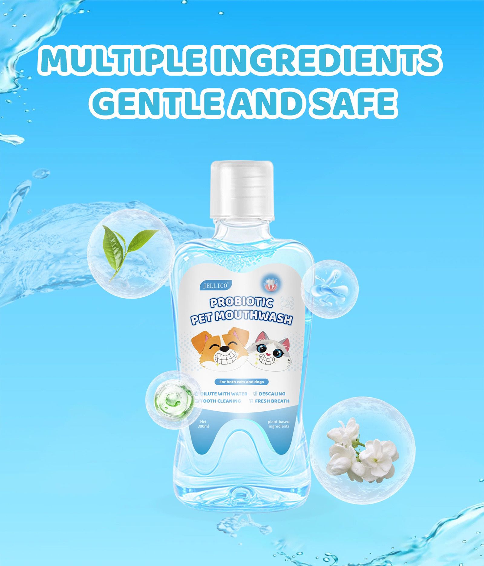 寵物益生菌漱口水 380ml - 清新口氣除牙垢 | 狗狗貓咪口腔護理
