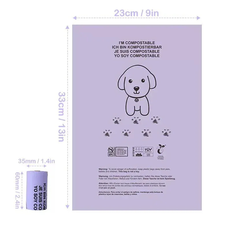 PetSally 寵物拾便袋 -100%可降解狗狗貓咪垃圾袋 10卷150個 薰衣草香 紫色 - Sally Pet Dream House