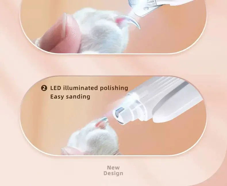 莎麗寵物夢之家-跨境出口寵物2合1指甲鉗電動磨甲器 (LED照明USB充電) - Sally Pet Dream House