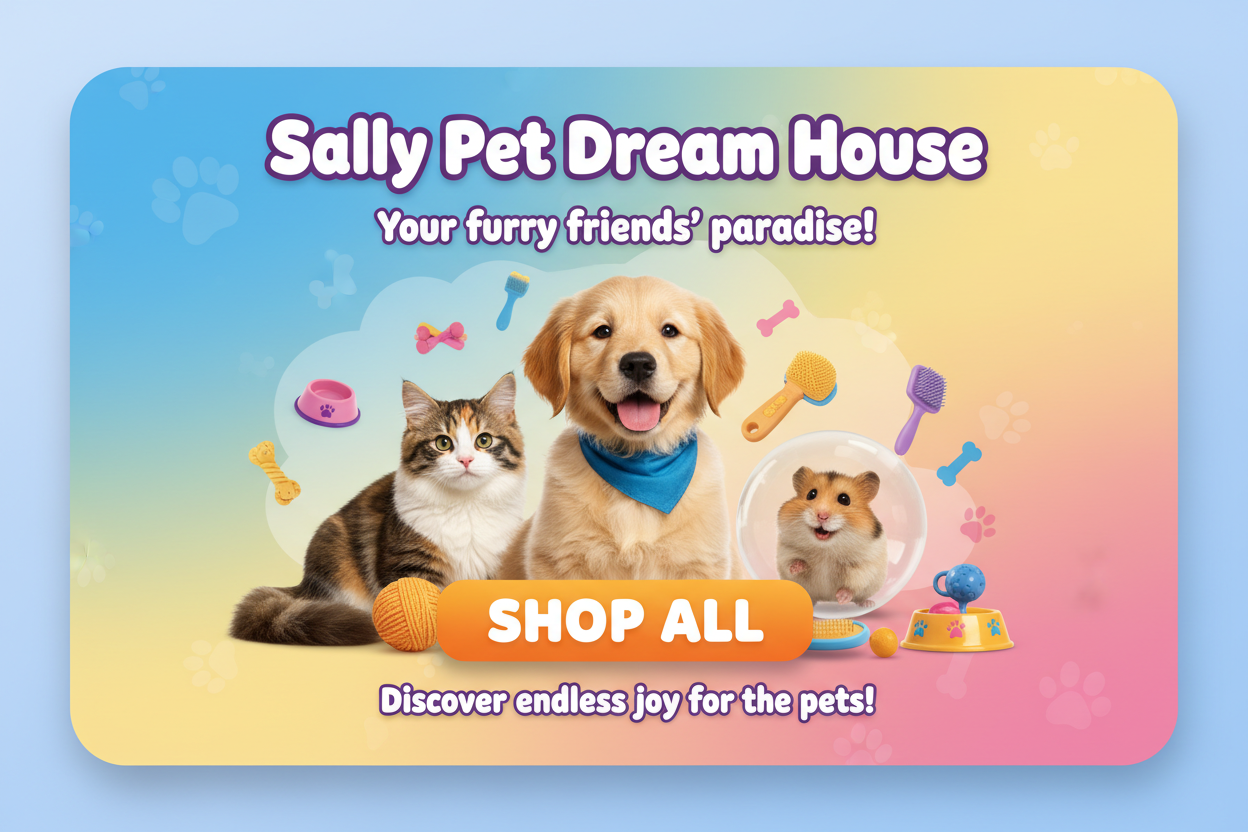 Sally Pet Dream House promotional banner